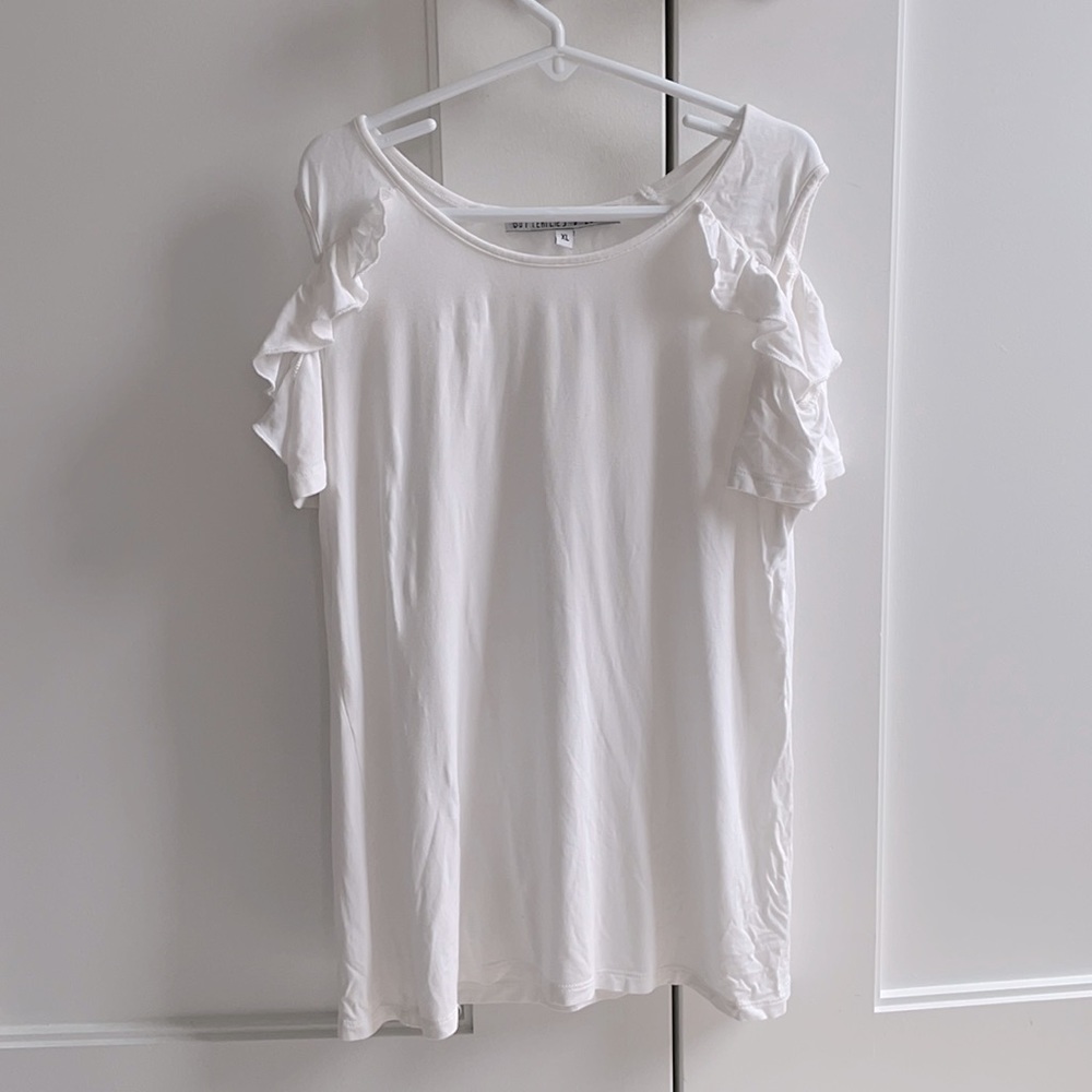 Butterflies & Zebras white girls cold shoulder top